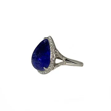 Asba Rings Tanzanite Diamond Halo Ring Asba Rings Tanzanite Diamond Halo Ring