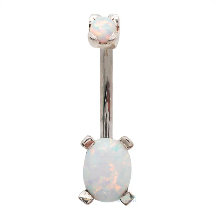 Tres Jolie Oval Opal Navel Curve LeRoi Rings
