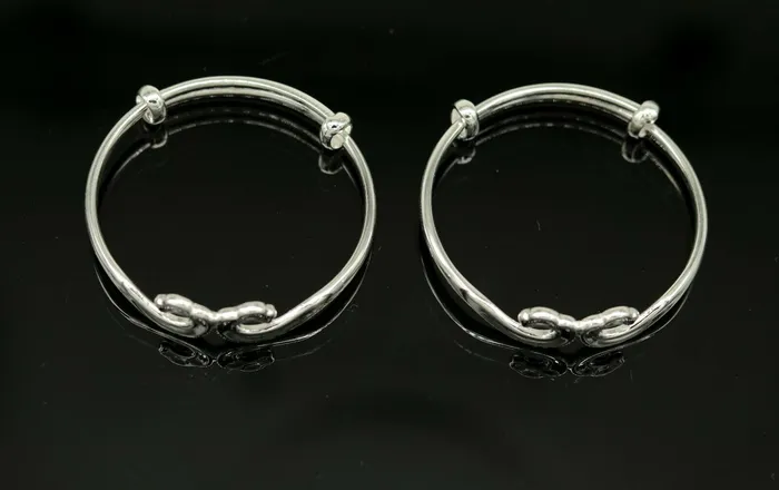 Bracelets 925 sterling silver adjustable charm bangle bracelet kada unisex kids baby bbk52 TRIBAL ORNAMENTS