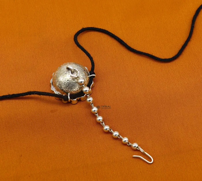 Necklaces TRIBAL ORNAMENTS 925 sterling silver handmade traditional design Mangtika mangtika is a stunning and elegant piece of hair head jewelry brides gift MT29