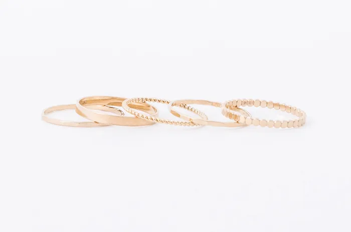 Ring Stack Hammered Zelda Boyfriend Braided Hammered Hey June Rings