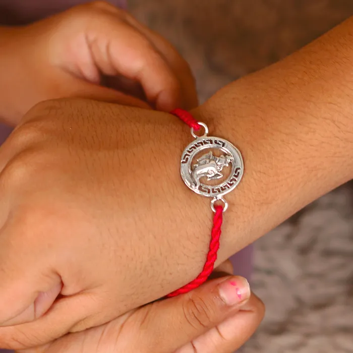 TRIBAL ORNAMENTS Bracelets 925 Sterling silver Ganesha design pendant Rakhi bracelet Rakshabandhan festival rk349