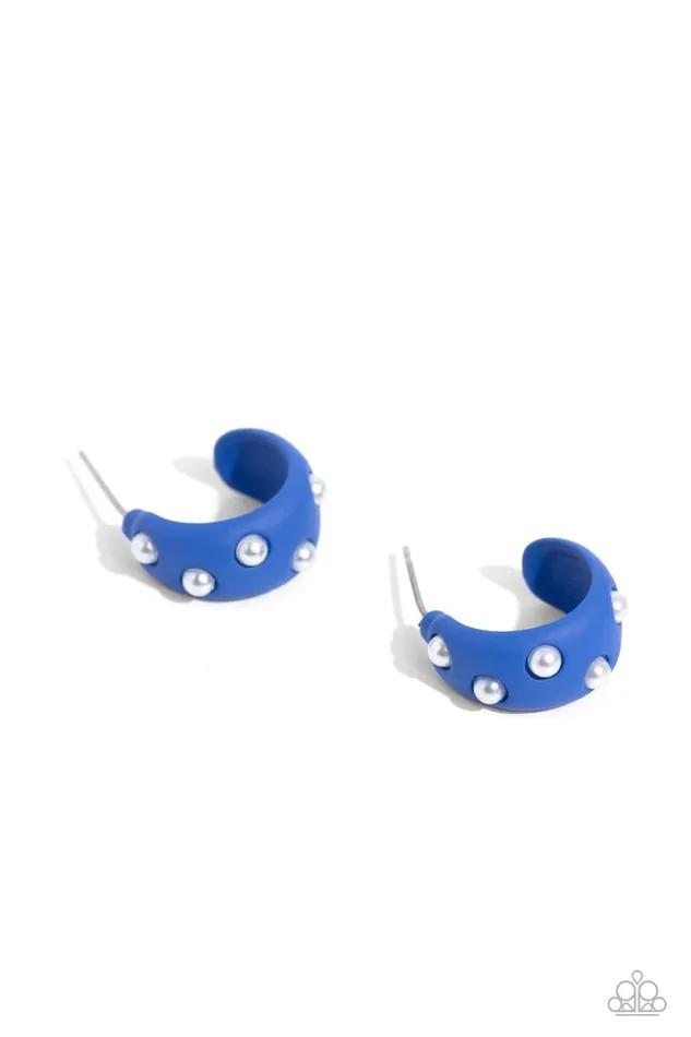 Earrings Paparazzi Jewelry Paparazzi Earring Cover PEARL Blue Earrings Paparazzi Jewelry Paparazzi Earring Cover PEARL Blue