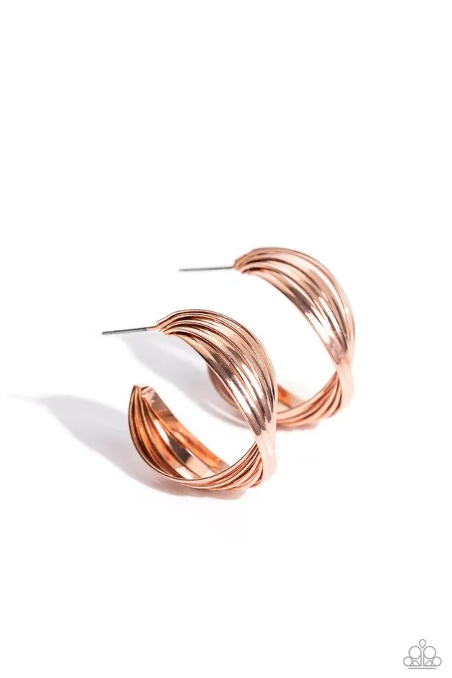 Earrings Paparazzi Jewelry Paparazzi Earring Curvy and Worthy Copper Earrings Paparazzi Jewelry Paparazzi Earring Curvy and Worthy Copper