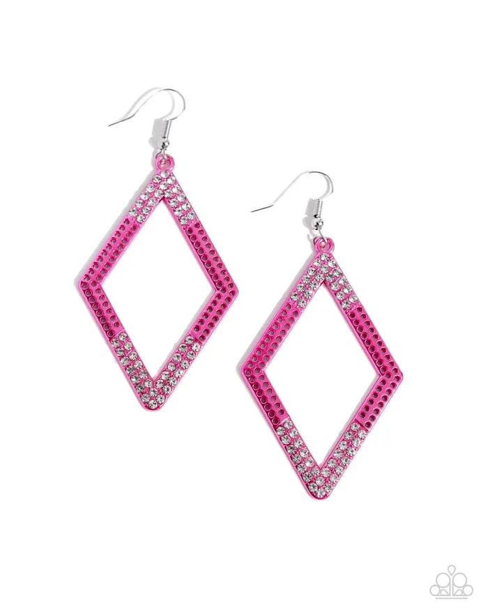 Earrings Paparazzi Jewelry Paparazzi Earring Eloquently Edgy Pink