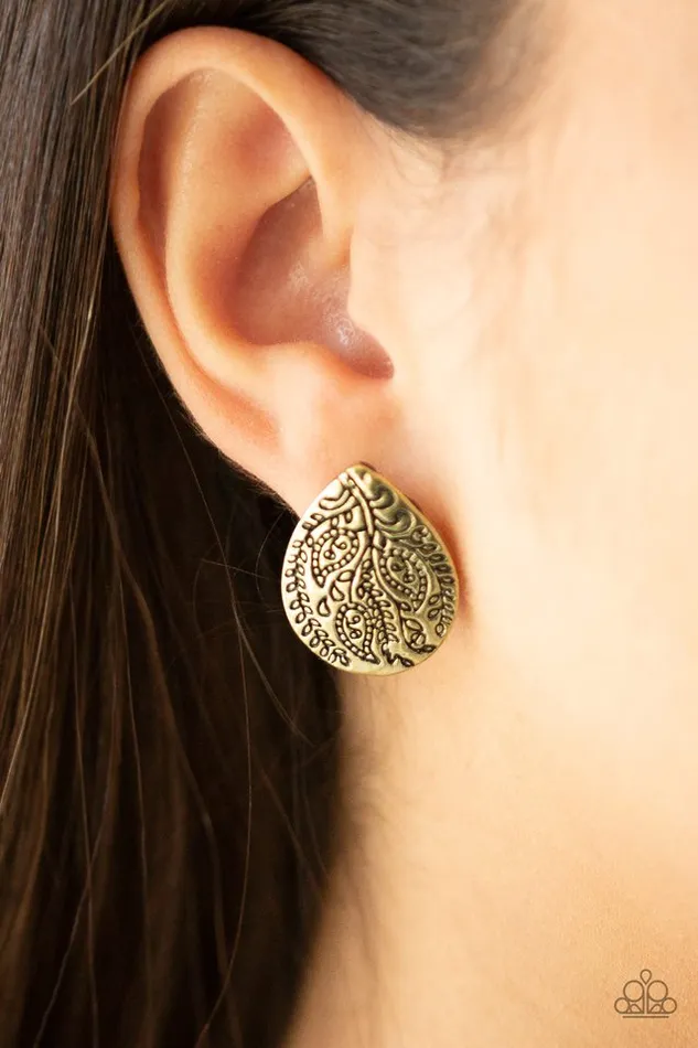 Earrings Paparazzi Jewelry Paparazzi Earring Seasonal Bliss Brass