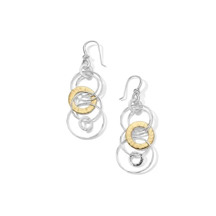 Ippolita Earrings Ippolita Silver and 18K Gold Chimera Classico Hammered Jet Set Earrings