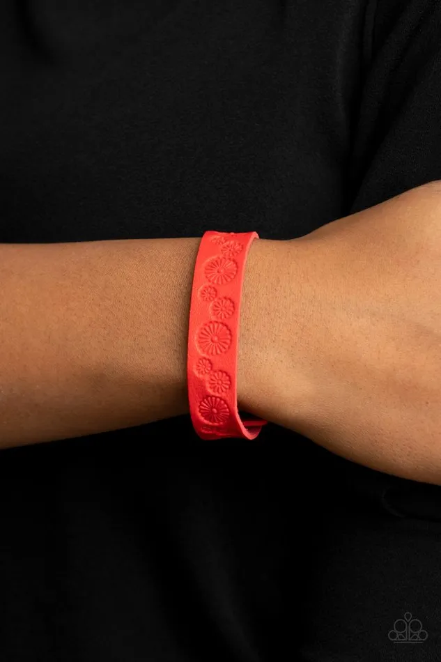 Paparazzi Bracelet Follow The Wildflowers Red Paparazzi Jewelry Bracelets