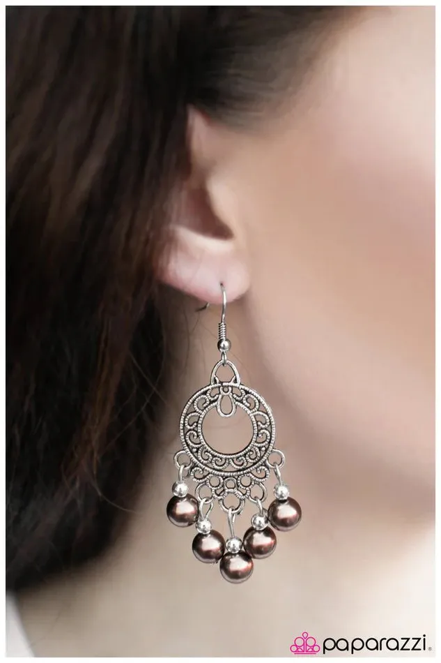Paparazzi Earring Hey Baby Brown Paparazzi Jewelry Earrings