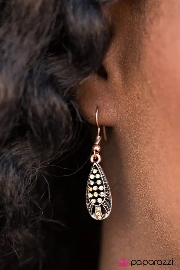 Paparazzi Jewelry Earrings Paparazzi Earring Dropping Perfection Copper