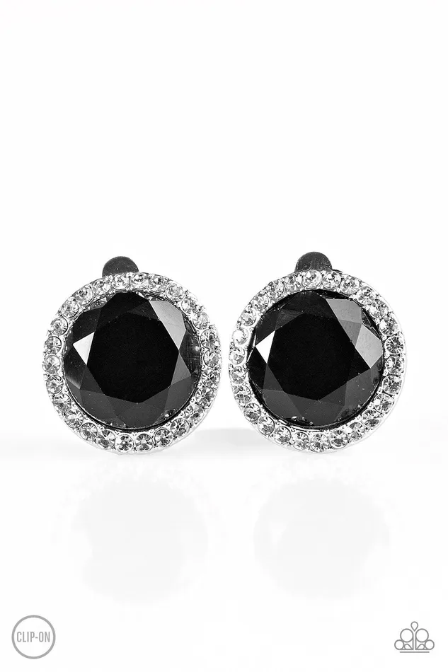 Paparazzi Jewelry Paparazzi Earring Positively Princess Black ClipOn Earrings