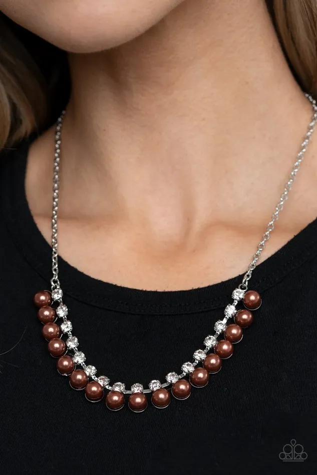 Paparazzi Necklace Frozen in TIMELESS Brown Paparazzi Jewelry Necklaces