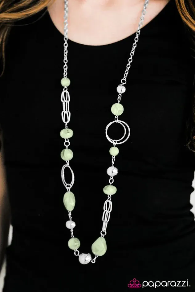 Paparazzi Necklace Glam Grotto Green Paparazzi Jewelry Necklaces
