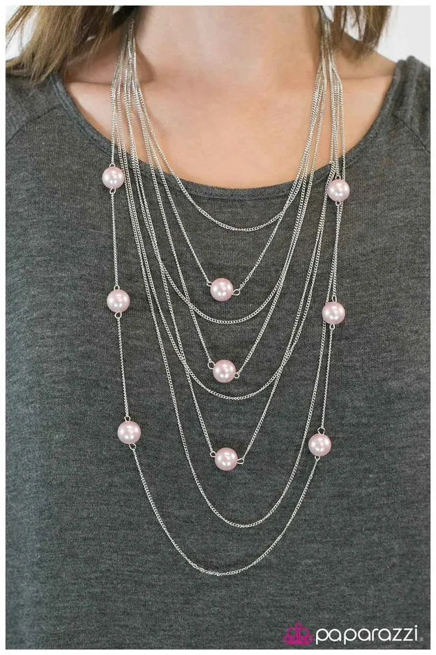 Paparazzi Necklace Pearl Symphony Pink Paparazzi Jewelry Necklaces