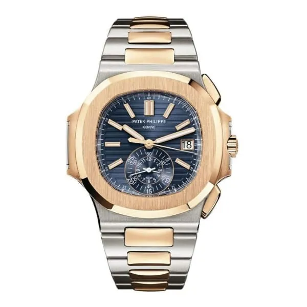 Patek Philippe Bracelets Patek Philippe Nautilus Chronograph 405mm Watch Ref 59801AR001 Blue Dial Two Tone Stainless Steel 18K Yellow Gold Bracelet