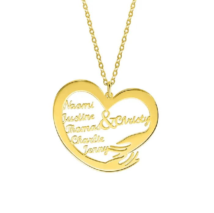 Personalized MultiName Heart Necklace Custom Family Jewelry Durable Elegant Design Ideal Gift for Mothers Belbren Necklaces