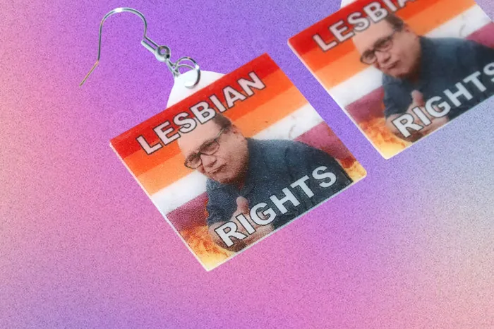 Sam Makes Things Earrings READY TO SHIP Danny DeVito Collection of Flaming Pride Flags Handmade Earrings