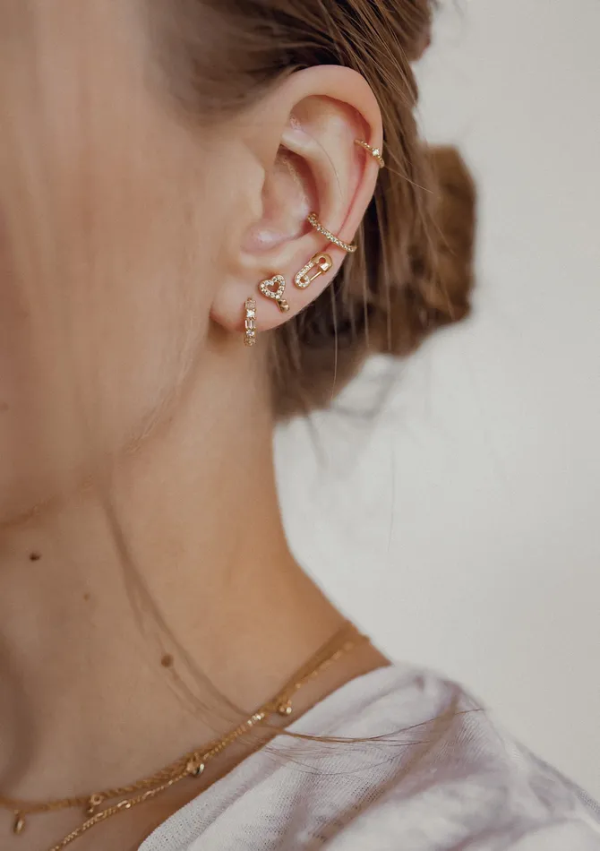 Earrings Heart Key Stud Earrings Sterling Silver Gold Hey Happiness