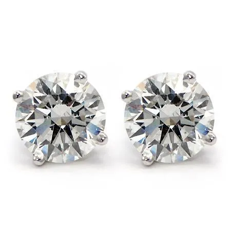 GB Natural Earth Mined Diamonds Women Studs Earrings 300 Carats White Gold 14K Earrings