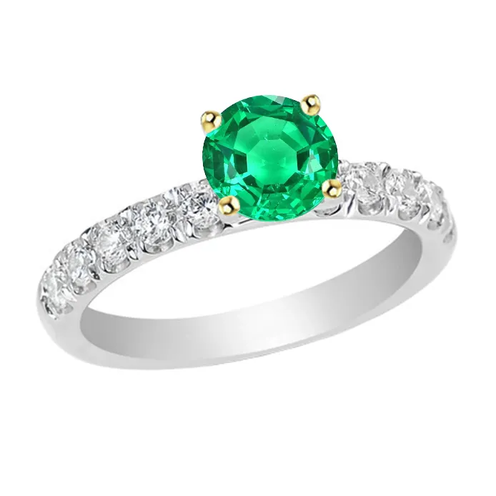 HarryChadEntcom Rings Casual Gemstone Ring Womens Green Emerald Diamond Jewelry