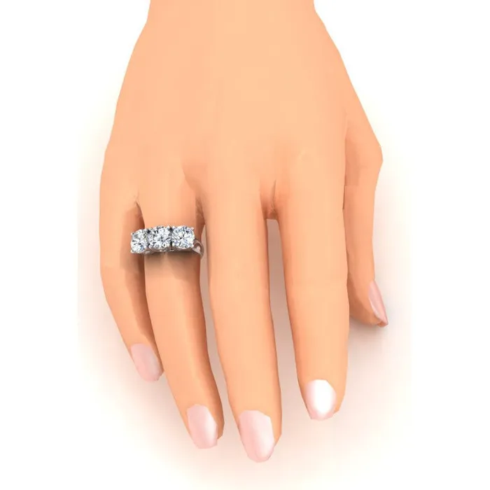 HarryChadEntcom Rings Earth Mined Diamond Band 3 Stone Gold White