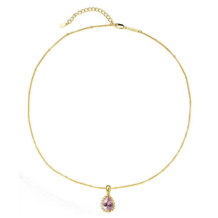 Hey Happiness Necklaces October Tourmaline Birthstone Necklace Sterling Silver