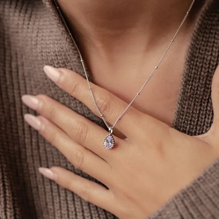 Hey Happiness Necklaces October Tourmaline Birthstone Necklace Sterling Silver