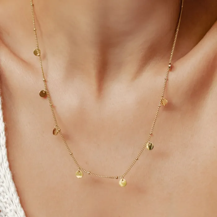Necklaces Circles Bobble Chain Necklace Gold Hey Happiness