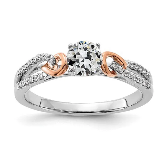 Rings HarryChadEntcom Two Tone Wedding Ring Round Old Miner Real Natural Earth Mined Diamond Split Shank 3 Carats