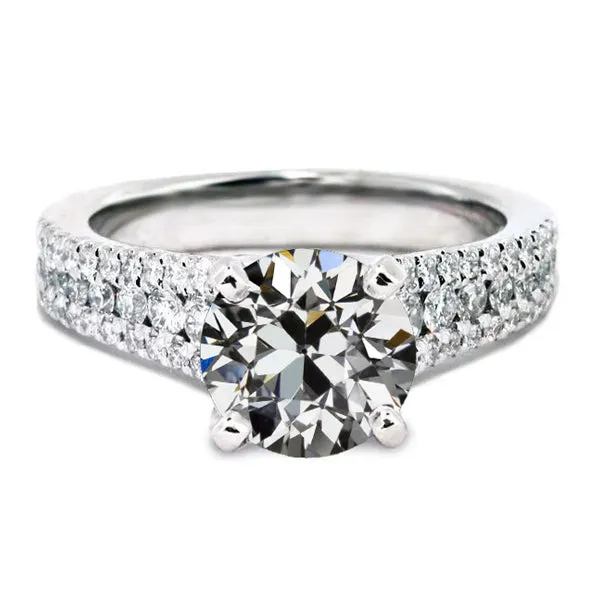 Rings HarryChadEntcom Womens Round Old Mine Cut Genuine Natural Earth Mined Diamond Ring Pave Prong Set 6 Carats