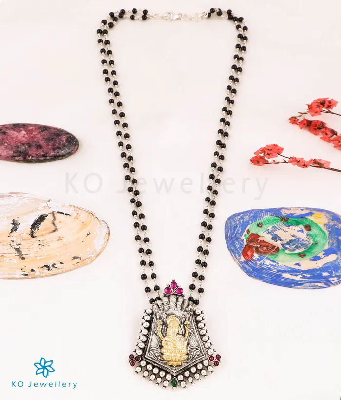 Silversmith Necklaces The Kamna Silver Lakshmi Mangalsutra Necklace
