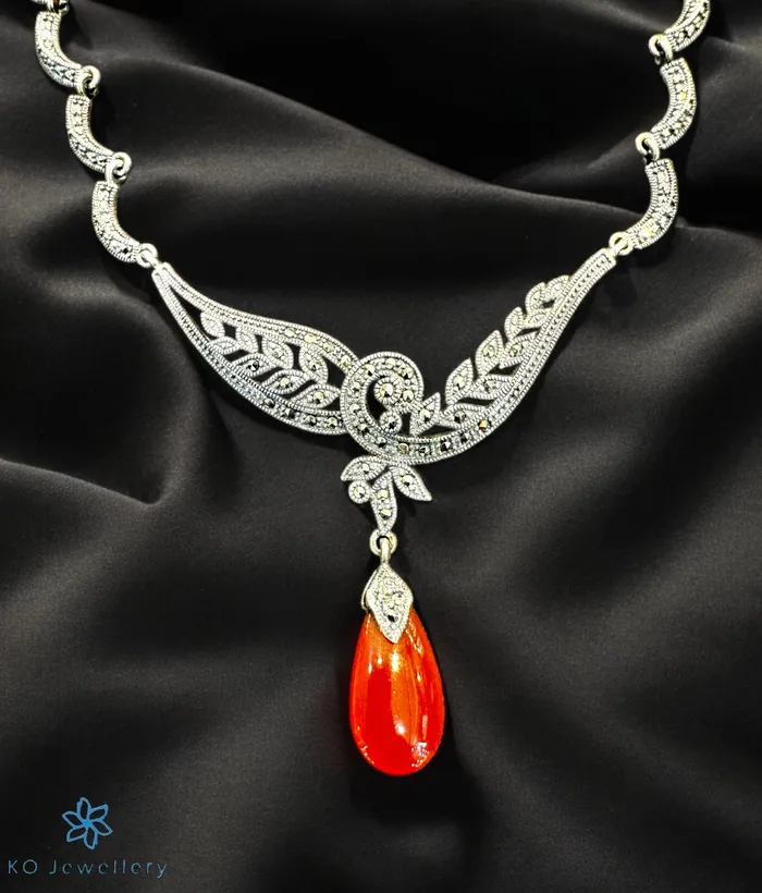 The Irya Silver Marcasite Necklace Marcasite Necklaces