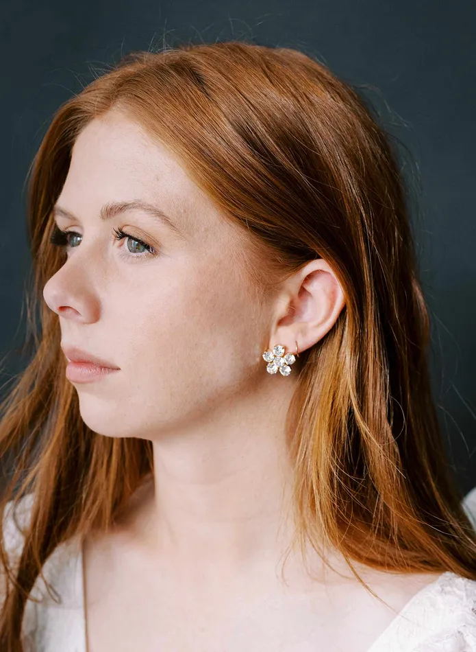 twigs honey Earrings Crystal blossom stud earrings Style 2385