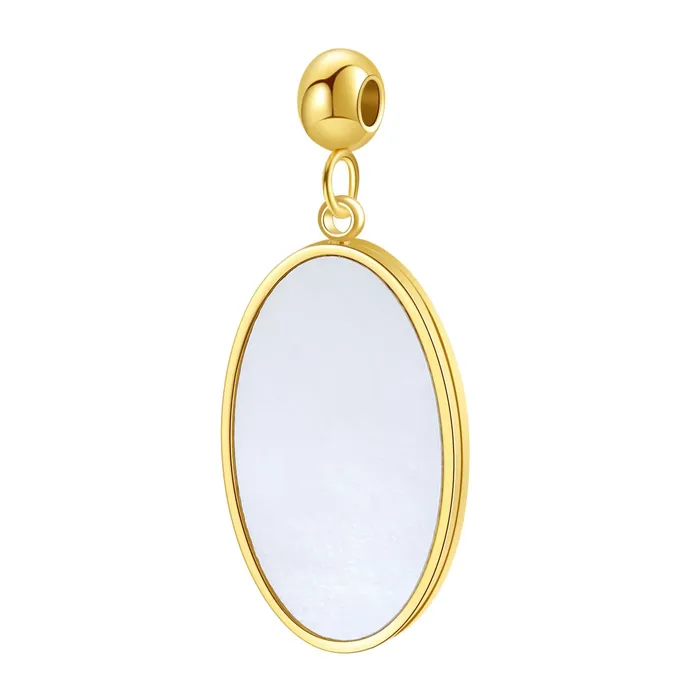 Unique Oval Pendant Gold Hey Happiness Necklaces
