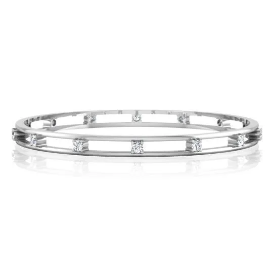 Women Round Natural Earth Mined Diamond Bangle 280 Carats White Gold 14K GB Earrings