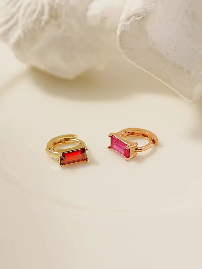 14K 18K Gold Color Baguette Cartilage Hoop Earring MinimalBijoux Earrings