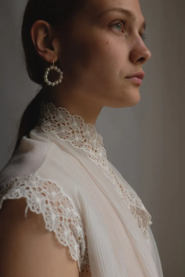 Earrings VINTAGE PEARL HOOP EARRINGS collectionno2