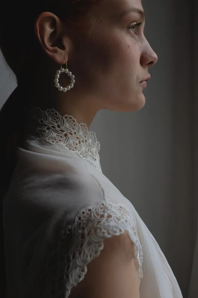 Earrings VINTAGE PEARL HOOP EARRINGS collectionno2