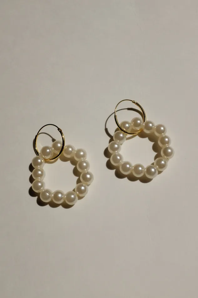 Earrings VINTAGE PEARL HOOP EARRINGS collectionno2