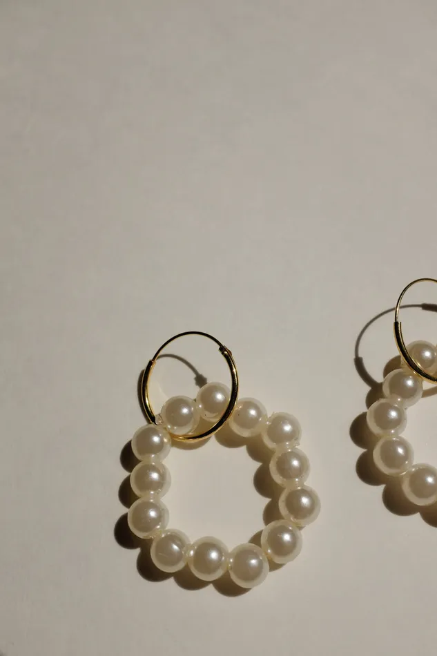 Earrings VINTAGE PEARL HOOP EARRINGS collectionno2