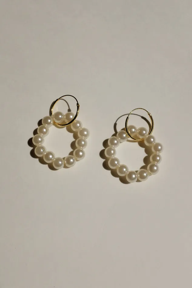 Earrings VINTAGE PEARL HOOP EARRINGS collectionno2