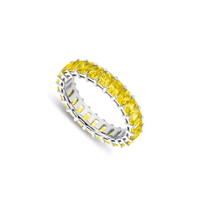 IF Co Luna Yellow Sapphire Eternity Ring Emerald Cut Rings IF Co Luna Yellow Sapphire Eternity Ring Emerald Cut Rings