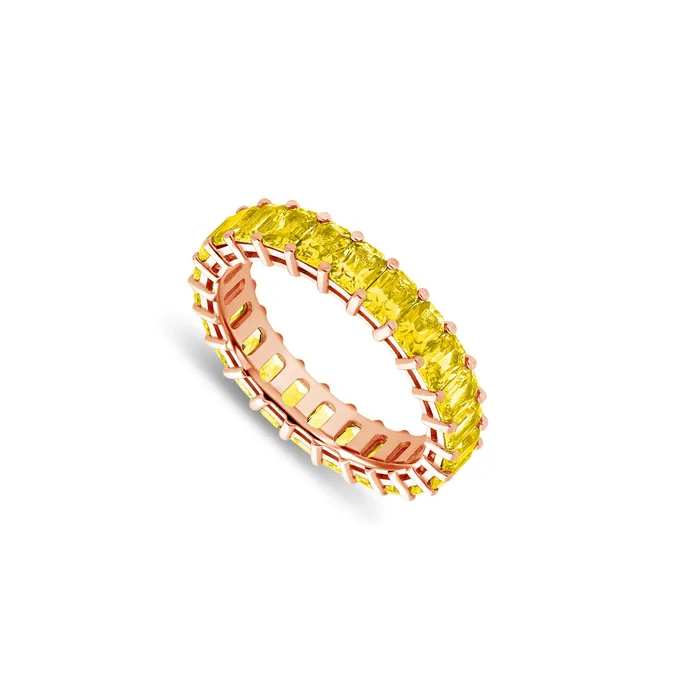 IF Co Luna Yellow Sapphire Eternity Ring Emerald Cut Rings IF Co Luna Yellow Sapphire Eternity Ring Emerald Cut Rings