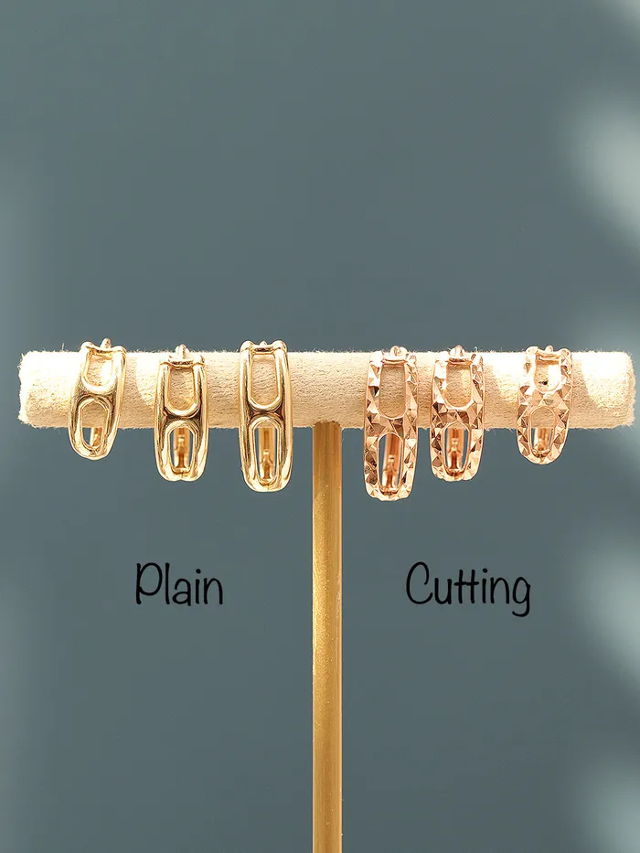 MinimalBijoux Earrings 14K Gold Cutting H Hoop Earring