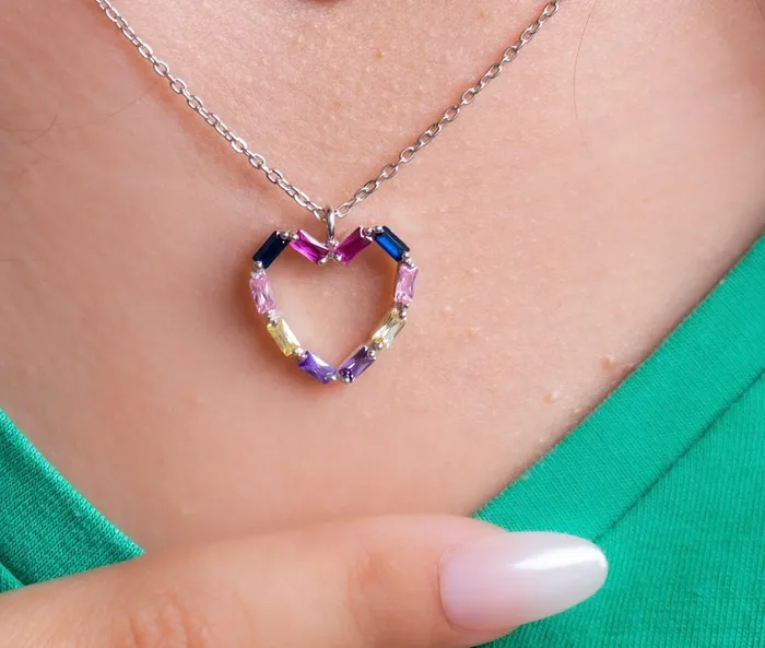 Necklaces Zircon Heart 02 N KOAY Silver Store