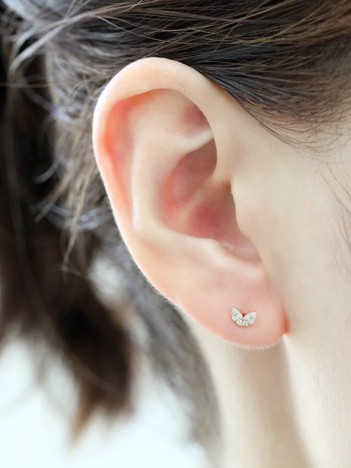 PreStyled Sets 14K Gold Sprout Rook Piercing 18G16G MinimalBijoux