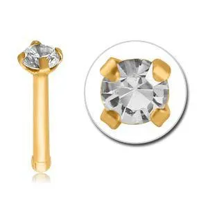 PreStyled Sets Tulsa Body Jewelry Prong CZ Gold Nose Bone