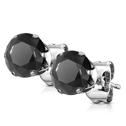 Round CZ Stainless Stud Earrings Tulsa Body Jewelry Earrings