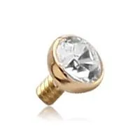 Tulsa Body Jewelry PreStyled Sets 16g CZ Bezel Yellow 14k Gold End