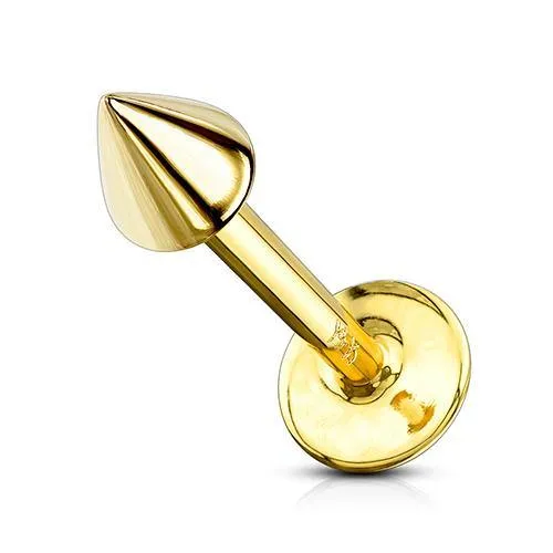 Tulsa Body Jewelry PreStyled Sets 16g Spiked Yellow 14k Gold Labret